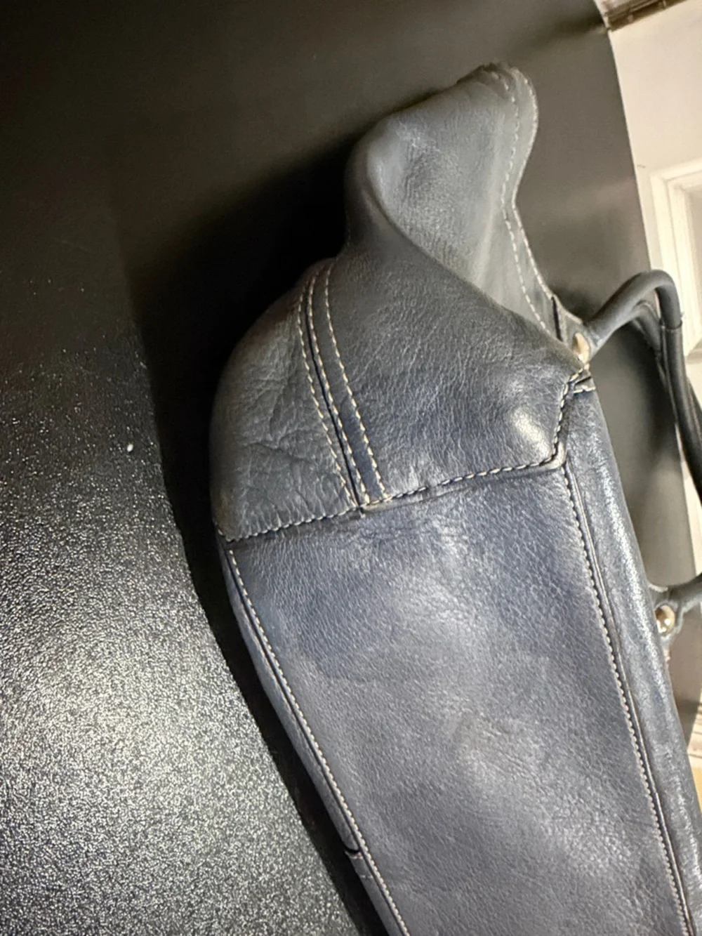 Coach Blue Leather Tote with Top Handles 18386